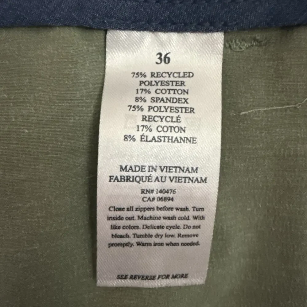 Faherty All Day Shorts Mens 36 Olive Green Hybrid Stretch Performance MSC0012